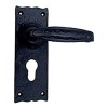 "Elead" Black Iron Door Handle with Plate